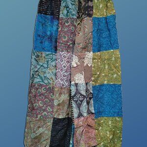 Wevez Patchwork Hippie Festival Pants Blue & Pink Boho Yoga Urban Outfitters